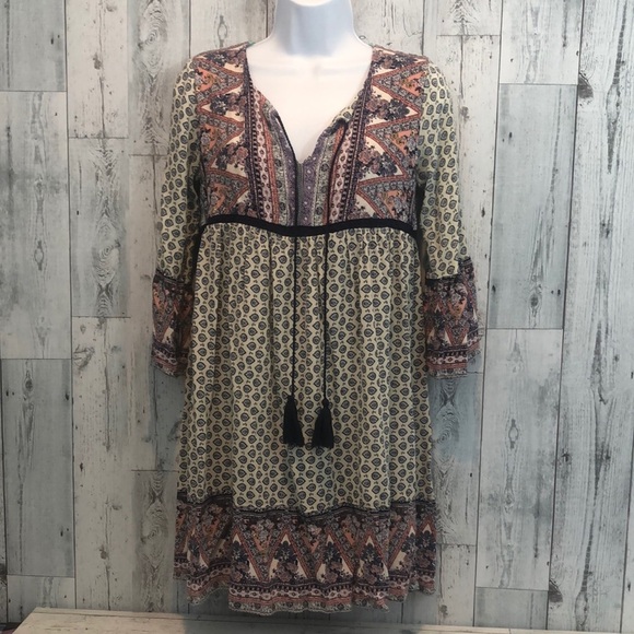 Knox Rose Boho Bell Sleeve Dress Extra Small - Picture 1 of 11